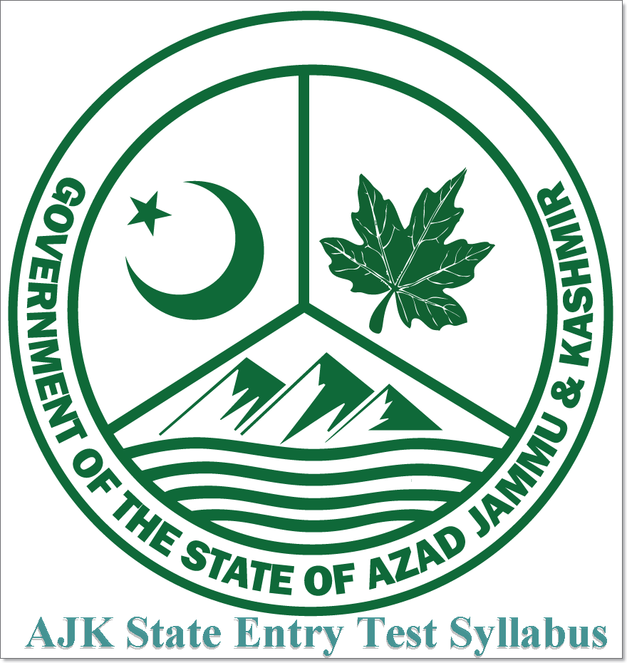 AJK State Entry Test Syllabus 2024 Past Paper Sample Pattern MCQs Online