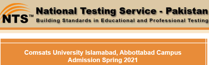 COMSATS Abbottabad NTS Result 2023 Admission Entry Test 11 February
