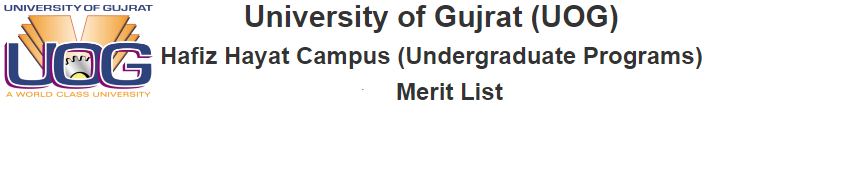 UOG 2nd Merit List 2023 Engineering, BS, BSCS, BBA