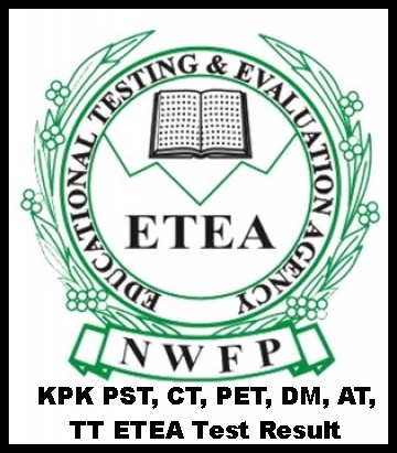 KPK PST, CT, PET, DM, AT, TT ETEA Test Result 2024 ESED Jobs