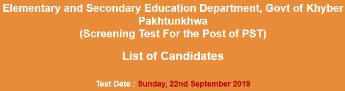 KPK PST Teacher NTS Test Result 2023 22nd September Answer Key