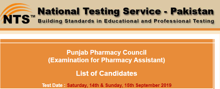 Punjab Pharmacy Assistant NTS Result 2024 14th, 15th September Answer Key