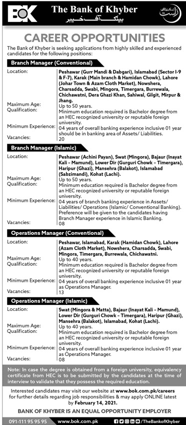 BOK Jobs Advertisement 2023 www.bok.com.pk Careers