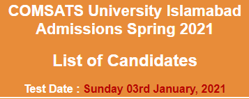 COMSATS University NTS Admission Test Result 2023 GAT Special