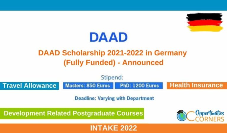 DAAD Scholarship 2024 Germany Application Form Last Date Requirement