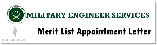 MES Jobs Merit List 2023 mes.gov.pk Appointment Letter Online