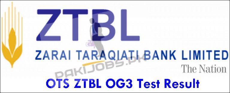 ZTBL OG3 OTS Test Result 2024 Officer Grade 3 Online