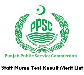 PPSC Staff Nurse Written Test Result 2023 Selection Merit List