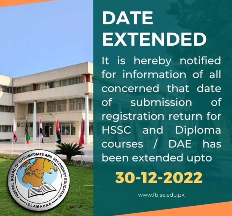 FBISE HSSC Admission Form 2024 Last Date, Registration Fees Schedule