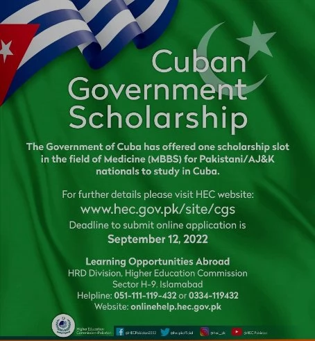 HEC One Cuban Government Scholarship 2023