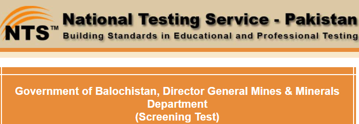 Balochistan Director General Mines, Minerals NTS Test Result 2023