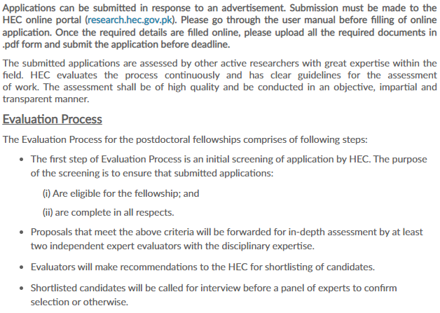 How to Apply HEC Post Doctoral fellowship