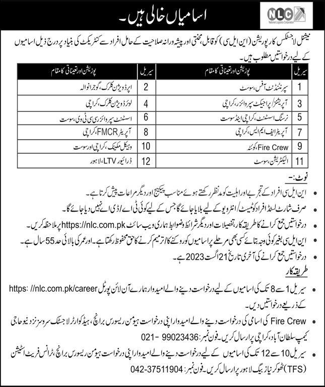 National Logistic Cell Jobs 2024