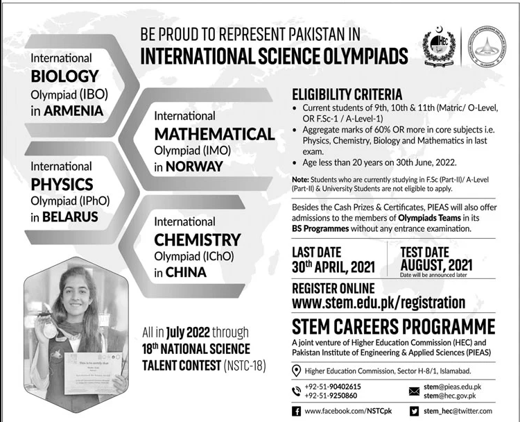 STEM Pakistan Olympiad 2023 Online Registration Last Date