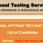 NTS NAT Test Result 2023 Date 23 January